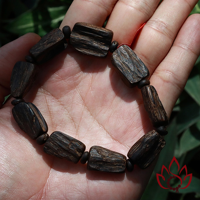 Vòng Trầm Hương Hạt Trúc Thô | Trầm Bì Rễ Chìm Nước